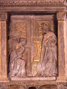 Annunciazione Cavalcanti (pietra calcarea dorata) da Donatello